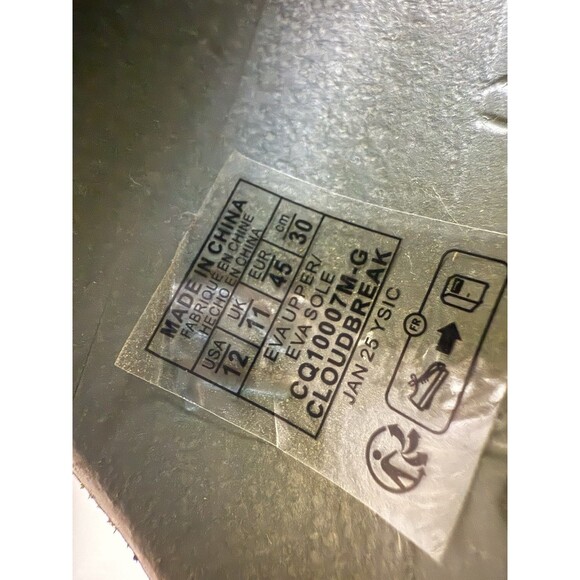 Quiksilver Cloudbreak Green Slides Slippers Sandals Men’s 12 US New Quicksilver - Picture 11 of 12